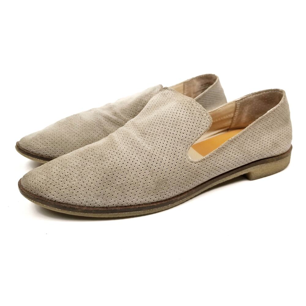 Dolce Vita Carla Perforated Suede Loafers Slip Ons Size 9